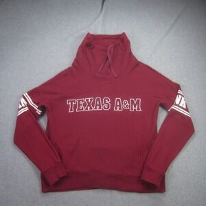 Texas A&M Aggies Sweatshirt Women Small Maroon Funnel Neck Pink Victorias Secret